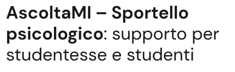 AscoltaMI – Sportello psicologico: supporto per studentesse e studenti